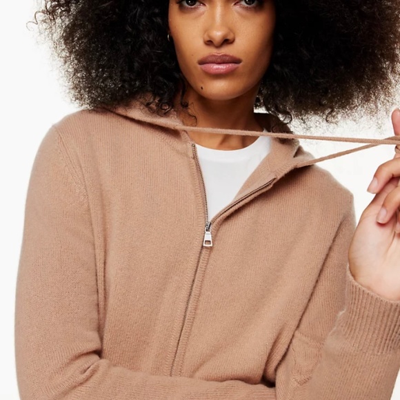 Aritzia Babaton Luxe Cashmere Zip-Up in Green (Small) - Picture 1 of 6